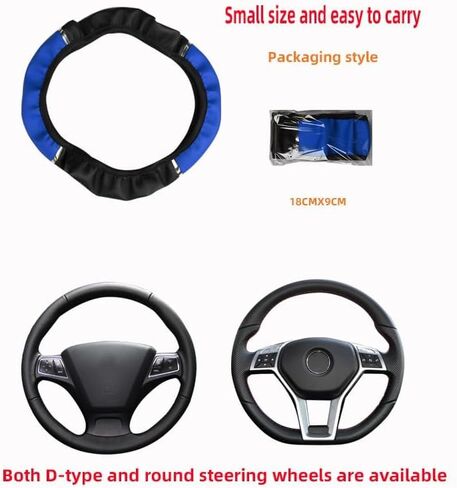 أغطية عجلة القيادة لـ Hyundai Kona 2018 2019 2020 2021 2022 2023 ، مرنة الجلود المرنة تنفس الحامي الأوتوماتيكي ، إمدادات الديكور الداخلي ، الأزرق in Kuwait