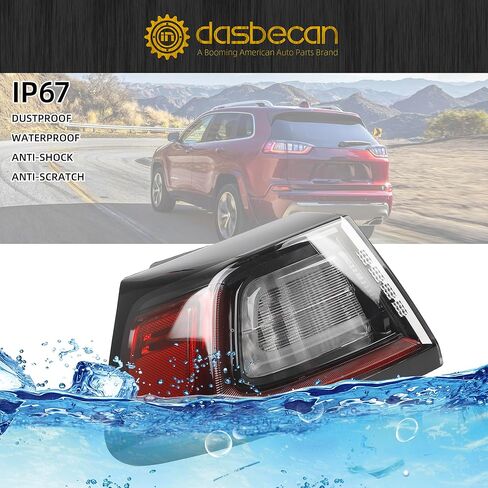 DASBECAN LED Side Side Light Assembly متوافق مع 2019 2020 2021 2022 2023 Jeep Cherokee الخلفية الخلفية اليمنى الخارجي استبدال# 68275958AF CH2805119 in Saudi Arabia
