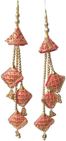 Women Latkan for Lehenga with Handmade Ethnic Decorative Hanging Sewing Tassel (RED) in Saudi Arabia