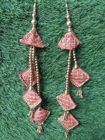 Women Latkan for Lehenga with Handmade Ethnic Decorative Hanging Sewing Tassel (RED) in Saudi Arabia