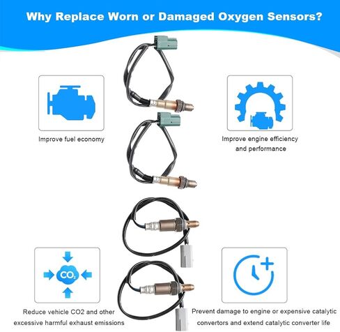 JDMON 4PCS Oxygen O2 Sensor Upstream Downstream Replacement for 2008-2013 Nissan Armada, Pathfinder, Titan 5.6L, Infiniti Qx56 2008-2010 Compatible with 234-9038, 2349038, 234-4835, 2344835 in Saudi Arabia