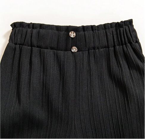 Oyoangle Girl's 3 Pack Back Button Solid Solid Cercist Wide Wide Bants مع جيوب in Saudi Arabia