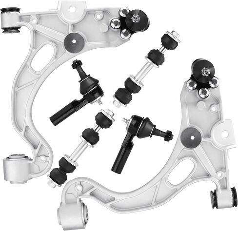 6pcs ذراع التحكم السفلي الأمامي مع مجموعة مفصل الكرة + طرف ROD ROD + SWAY BAR LING LINK TUPENSION KIT لبويك ليسابري ريفييرا بارك أفينيو 1998-2005 لكاديلاك ديفيل إشبيلية بونتياك بونفيل in Saudi Arabia