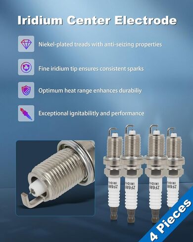 ECCPP Platinum Iridium Spark Plugs 4095 لـ Chevrolet Aveo 2009-2011 ، AVEO5 2009-2011 & PONTIAC G3 2009،1.6L Pack of 4 in Saudi Arabia