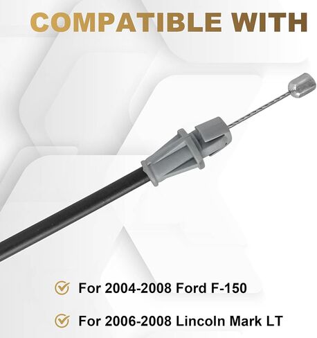 Partsflow Hood Cable Cable W/Handle لعام 2004 2005 2006 2007 2008 Ford F-150 لعام 2006 2007 2008 Lincoln Mark LT 4L3Z16916AA ، 912-039 in Saudi Arabia