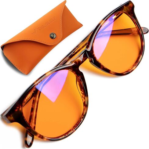 Orange +2.0 Blue Light Blocking Reading Glasses for Better Sleep - Amber Readers & Migraine Glasses for Women & Men - 2.0 Orange Reader Blue Light Blockers for Computer Eye Strain Eye Fatigue (+2.00) in Kuwait