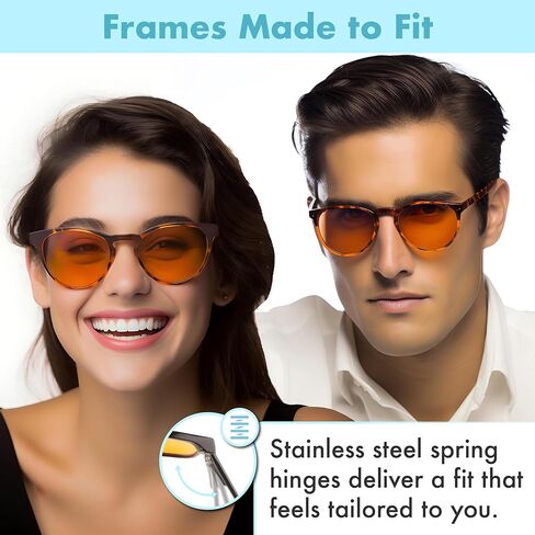 Orange +2.0 Blue Light Blocking Reading Glasses for Better Sleep - Amber Readers & Migraine Glasses for Women & Men - 2.0 Orange Reader Blue Light Blockers for Computer Eye Strain Eye Fatigue (+2.00) in Kuwait