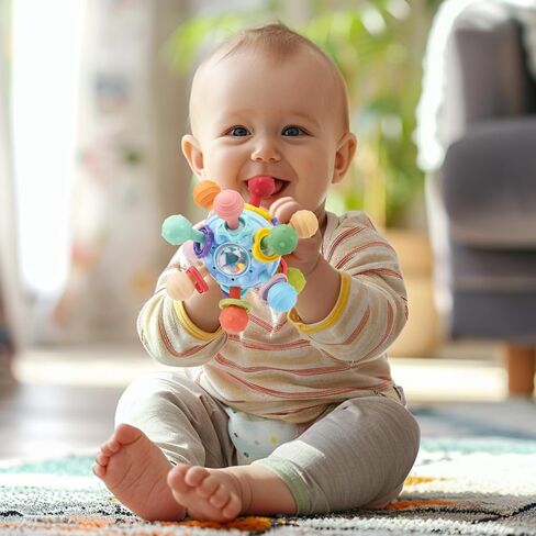 Easter Basket Stuffers Baby Teething Toys, Baby Teethers Montessori Sensory Toys for 0-612 Months, Easter Gifts for 1 Year Old Boys Girls Infant Newborn 0 3 6 9 12 18 Months Toys in Saudi Arabia