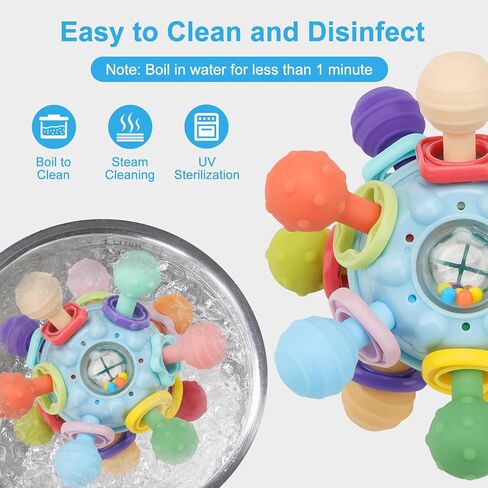 Easter Basket Stuffers Baby Teething Toys, Baby Teethers Montessori Sensory Toys for 0-612 Months, Easter Gifts for 1 Year Old Boys Girls Infant Newborn 0 3 6 9 12 18 Months Toys in Saudi Arabia