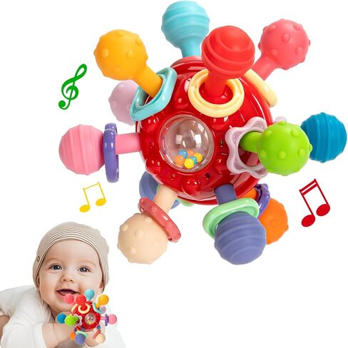 Easter Basket Stuffers Baby Teething Toys, Baby Teethers Montessori Sensory Toys for 0-612 Months, Easter Gifts for 1 Year Old Boys Girls Infant Newborn 0 3 6 9 12 18 Months Toys in Saudi Arabia