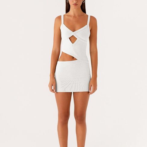 Women Sexy Cutout Mini Dress Spaghetti Strap Backless V-Neck Patchwork Bodycon Short Dress Party Cocktail in Kuwait