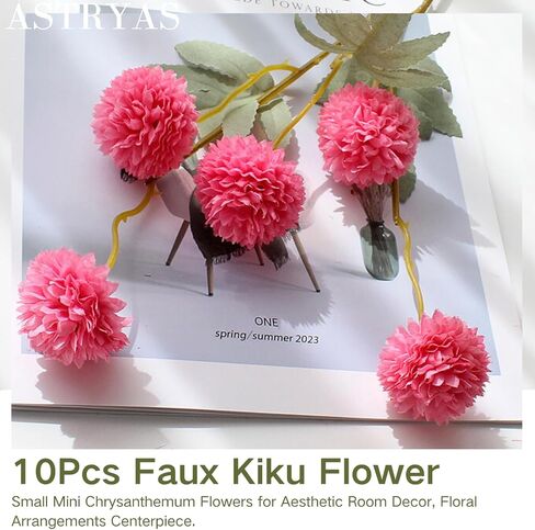 ASTRYAS 10Pcs Artificial Flowers, Fake Kiku Faux Silk Pompon Mums Mini Chrysanthemum Flowers with Stems Mix White Wild Flowers for DIY Centerpieces Wedding Fillers Shower Home Decorations, Beige in Saudi Arabia