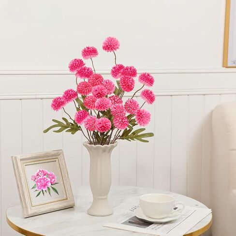 ASTRYAS 10Pcs Artificial Flowers, Fake Kiku Faux Silk Pompon Mums Mini Chrysanthemum Flowers with Stems Mix White Wild Flowers for DIY Centerpieces Wedding Fillers Shower Home Decorations, Beige in Saudi Arabia