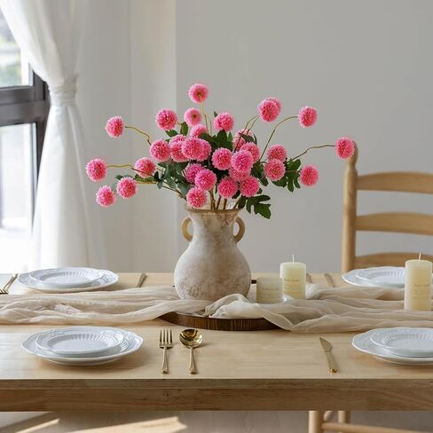 ASTRYAS 10Pcs Artificial Flowers, Fake Kiku Faux Silk Pompon Mums Mini Chrysanthemum Flowers with Stems Mix White Wild Flowers for DIY Centerpieces Wedding Fillers Shower Home Decorations, Beige in Saudi Arabia