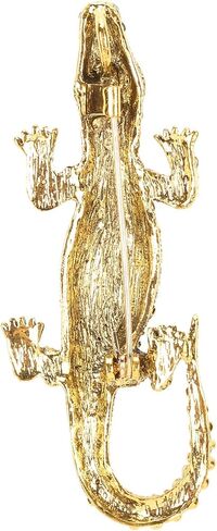 2Pcs Alligator Crocodile Brooch Pin Pendant, Fashion Huge Crocodile Austrian Crystal Brooch Pin Alligator Pendant, Premium Crocodile Brooch, Lapel Pins, Alligator Brooch for Men and Women in Saudi Arabia