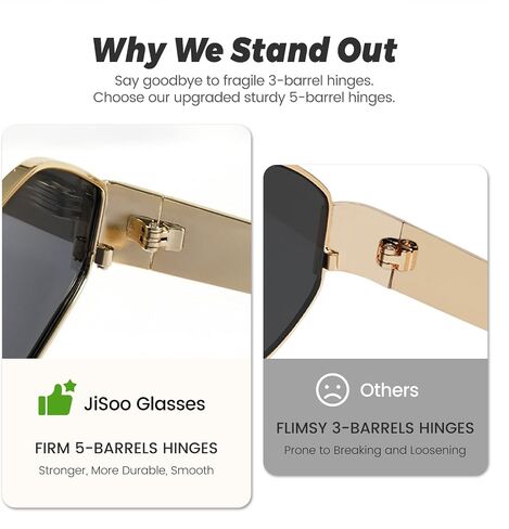 JiSoo Polarized Womens Sunglasses Hexagon Gold Sunglasses Women 90s Sun Glasses Vintage Shades for Rave in Kuwait