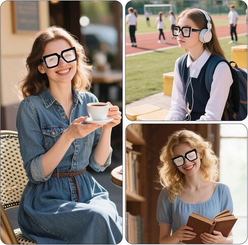 hoyuwak 2PCS Oversized Square Blue Light Glasses Big Frame Computer Eyewear Thick Fashion Clear Glasses for Women Fashion in Saudi Arabia