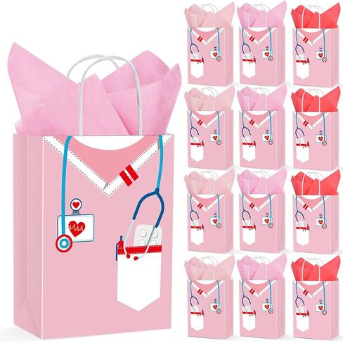 حقائب هدايا ممرضة Nezyo 30 PCS مع 30 أوراق الأنسجة المغلفة الممرضات التقدير أسبوع الهدايا الأنيقة هدايا الممرضة in Kuwait
