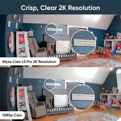 WYZE Cam v3, 1080P HD WiFi Wired Indoor/Outdoor Home Security Camera, Pet/Baby Monitor, Color Night Vision, 2-Way Audio, MicroSD Card Slot, Compatible with Alexa & Google - White in Saudi Arabia