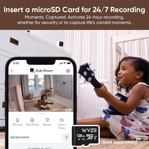 WYZE Cam v3, 1080P HD WiFi Wired Indoor/Outdoor Home Security Camera, Pet/Baby Monitor, Color Night Vision, 2-Way Audio, MicroSD Card Slot, Compatible with Alexa & Google - White in Saudi Arabia