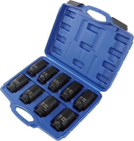 9pcs Socket Deep Impact Socket 1/2 "محرك محور محور محور المقبس 29-38 ملم لإزالة وصواميل المحور المتصاعد in Saudi Arabia