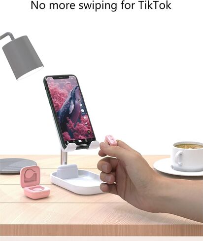 Tiktok Scrolling Ring for iPhone/Android,Bluetooth Page Turner for Kindle App,Remote Control for Camera/Video Recording/Music Player (Black) in Kuwait