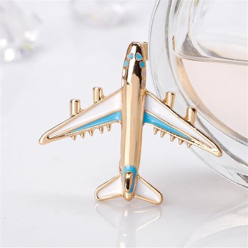 2 PCS Airplane Lapel Brooch Pin for Women Men Fashion Creative Aircraft Enamel Brooch Hat Jacket Backpack Accessories Jewelry in Saudi Arabia