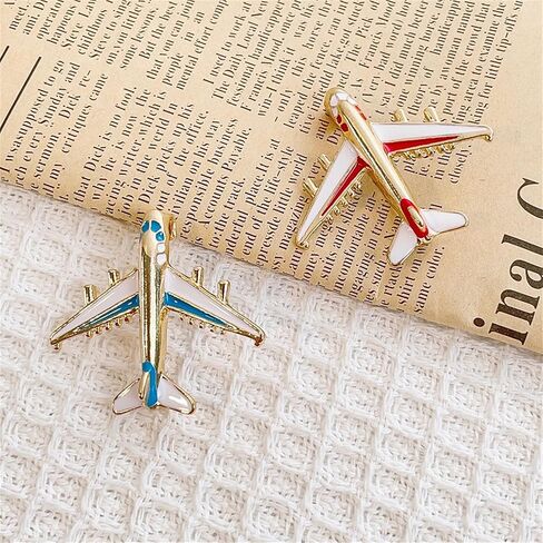 2 PCS Airplane Lapel Brooch Pin for Women Men Fashion Creative Aircraft Enamel Brooch Hat Jacket Backpack Accessories Jewelry in Saudi Arabia