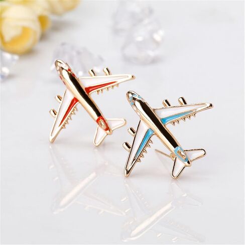 2 PCS Airplane Lapel Brooch Pin for Women Men Fashion Creative Aircraft Enamel Brooch Hat Jacket Backpack Accessories Jewelry in Saudi Arabia