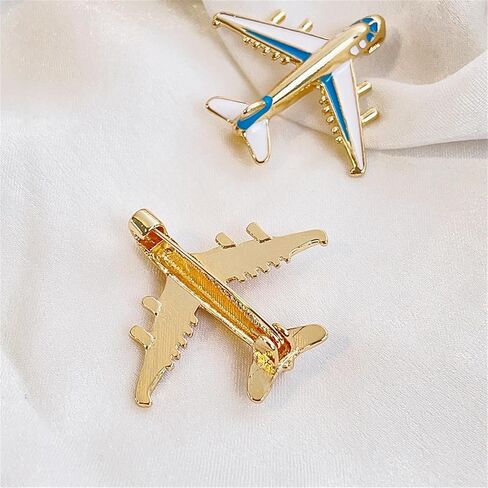 2 PCS Airplane Lapel Brooch Pin for Women Men Fashion Creative Aircraft Enamel Brooch Hat Jacket Backpack Accessories Jewelry in Saudi Arabia