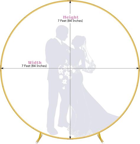 JC HUMMINGBIRD Round Backdrop Stand 6.5FT Circle Balloon Arch Stand Metal Backdrop Arch for Wedding Event Baby Shower Ceremony Birthday Party Decoration (Gold) in Kuwait