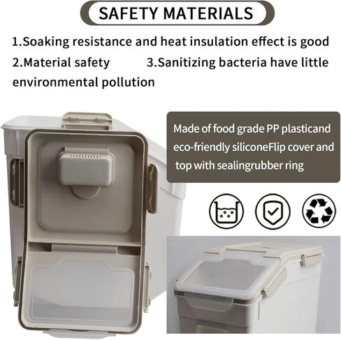 AnRui Dog Food Storage Container with Scoop, Large Airtight Plastic Pet Dog Cat Dry Food Bin, Cereal Grain Organizer Box for Rice, Flour, Snack, Baking Supplies, Kitchen Pantry, Blue in Kuwait