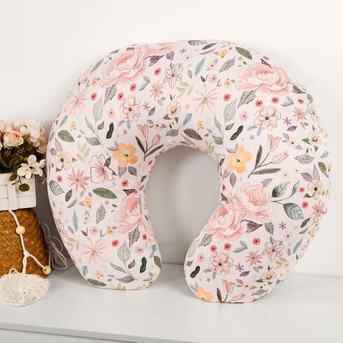 2 Pack Nursing Pillow Covers, Minky Dots Breastfeeding Pillow Slipcover for Baby Boys Girls, Ultra Comfortable Nursing Pillow Protector, Soft and Machine Washable, Flower Checkerboard in Kuwait
