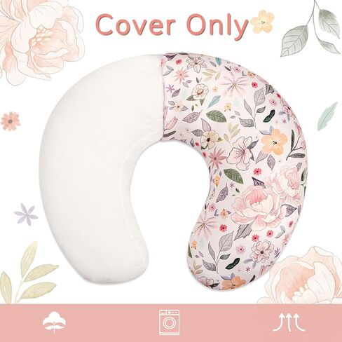 2 Pack Nursing Pillow Covers, Minky Dots Breastfeeding Pillow Slipcover for Baby Boys Girls, Ultra Comfortable Nursing Pillow Protector, Soft and Machine Washable, Flower Checkerboard in Kuwait
