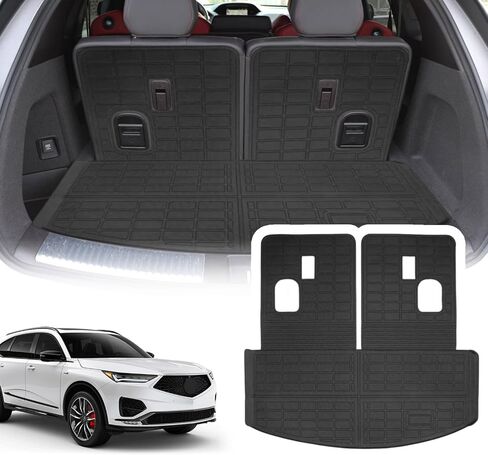 بطانة البضائع متوافقة مع 2014-2021 Acura MDX Trunk Mat Cargo Mat Cover Back Protector (Cargo Liner+Backrest Haps) in Saudi Arabia
