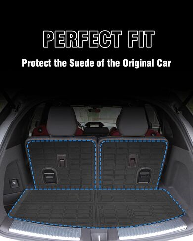 بطانة البضائع متوافقة مع 2014-2021 Acura MDX Trunk Mat Cargo Mat Cover Back Protector (Cargo Liner+Backrest Haps) in Saudi Arabia