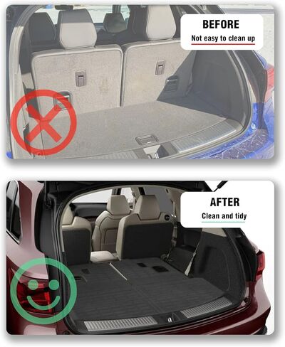 بطانة البضائع متوافقة مع 2014-2021 Acura MDX Trunk Mat Cargo Mat Cover Back Protector (Cargo Liner+Backrest Haps) in Saudi Arabia