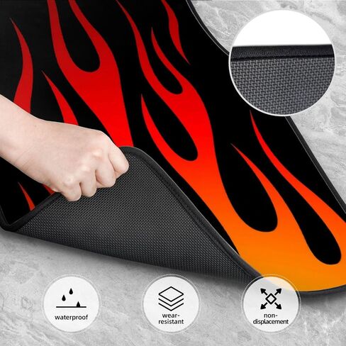 Retro Traditional Hot Rod Flames Car Front and Rear Floor Mats, Car Mats, Complete Set of 4 Carpets, All Weather Protection in Saudi Arabia