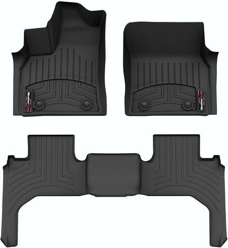 WeatherTech Custom Fit FloorLiners for Lexus LX - 1st & 2nd Row (441713-1-2), Black in Saudi Arabia