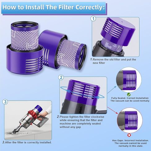 3 حزمة مرشحات الفراغ بديل لـ Dyson V11 Torque Drive V11 V11 Complete V11 V15 Detect V15s Detect Supmarine ، مرشحات استبدال Dyson ، مقارنة مع الجزء 970013-02 in Kuwait