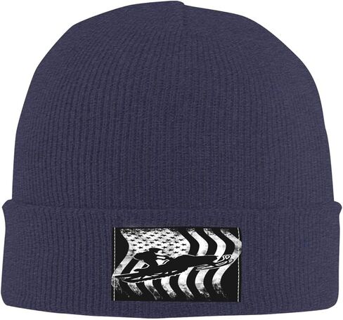 AME Flag Snowmobile Rider Beanie Hat Adult Comfy Casual Warm Knit Men Women7 Navy Blue in Saudi Arabia