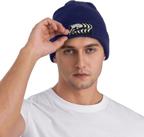 AME Flag Snowmobile Rider Beanie Hat Adult Comfy Casual Warm Knit Men Women7 Navy Blue in Saudi Arabia