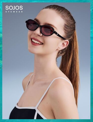 SOJOS Ocean Collection Polarized Retro Oval Small Sunglasses Womens Recycled Plastic Frame Eco-Friendly UV400, Echo in Saudi Arabia