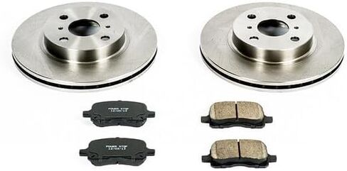 Power Stop CRK1152 Coated Brake Rotor & Ceramic Brake Pads- front For Chevrolet Prizm 1998-2002, Toyota Corolla 1998-2002 [Model Specific] in Saudi Arabia