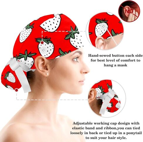 Vcedizo Working Cap with Button Sweatband, Sunflower Surgical Surgery Hats Ponytail Holder in Saudi Arabia
