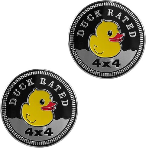 2Pcs Duck Rated Metal Car Badge Stickers for Jeep Wrangler,4 x 4 Decals,Round Auto Car Emblem Sticker 3D,Metal Automotive Car Badge, Decorative Sticker for Motorcycle Vehicles Bumpers Trucks Stickers in Saudi Arabia