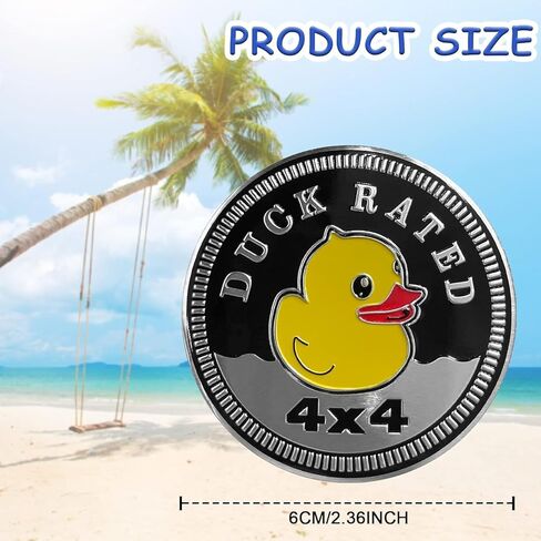 2Pcs Duck Rated Metal Car Badge Stickers for Jeep Wrangler,4 x 4 Decals,Round Auto Car Emblem Sticker 3D,Metal Automotive Car Badge, Decorative Sticker for Motorcycle Vehicles Bumpers Trucks Stickers in Saudi Arabia