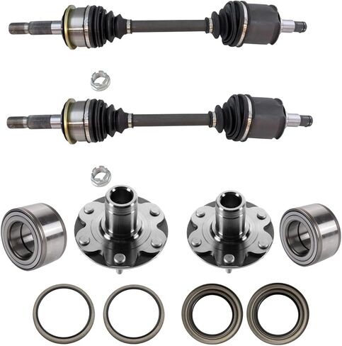 TRQ Front Drivetrain Kit CV Axle Shaft Assembly Wheel Bearing Wheel Hub Wheel Seal Compatible with 2001-2007 Toyota Sequoia 2000-2006 Tundra in Saudi Arabia