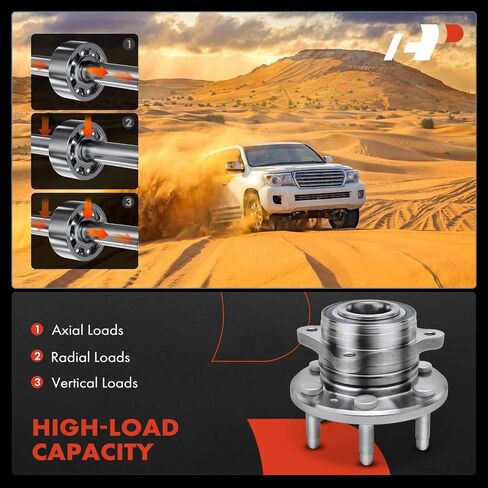 A-Premium 2 x Front Wheel Bearing and Hub Assembly with 6-Lug Compatible with Chevrolet Colorado 2015-2022 & GMC Canyon 2015-2022, 4WD Only in Saudi Arabia