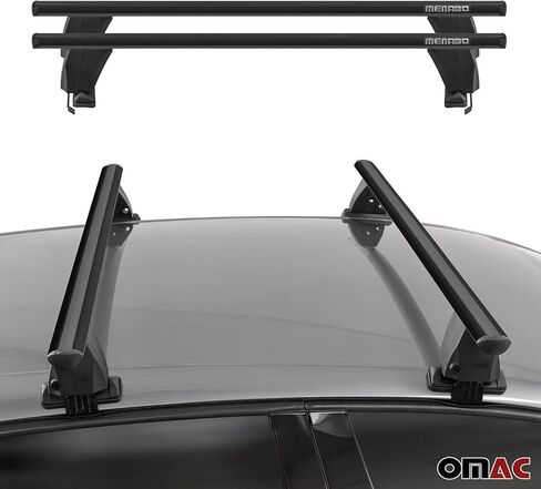 OMAC Roof Rack Cross Bars for Toyota Prius 2010 to 2015, Rooftop Luggage Carrier, Smooth Roof Cars, Lockable,Aluminum, 2 Pieces, Black in Saudi Arabia